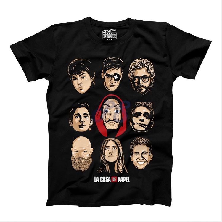 vanguard tshirt money heist characters black xxl