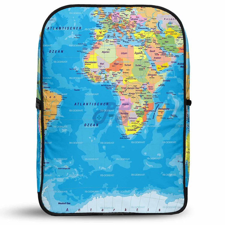 vanguard velvet backpack world map color